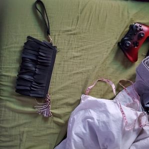 Fringe Handbag With Cheetah Print Tassel